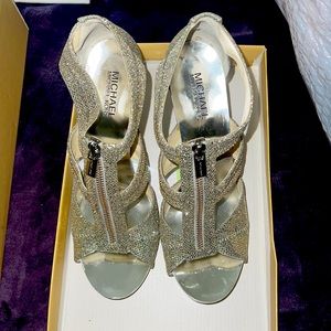 Michael M K Silver Glittery heel